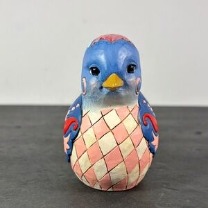 Jim Shore Bluebird of Happiness Figurine 3.5” Enesco Folk Art Bird